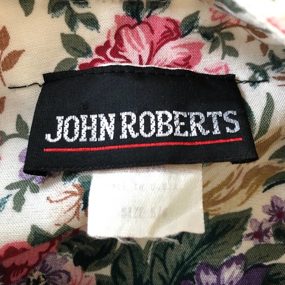 John Roberts Vintage Floral Shirt Dress Two Piece Size 5 / 6 - Picture 12 of 13